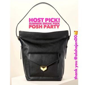Stella & Dot | Black Leather Covet Bucket Bag